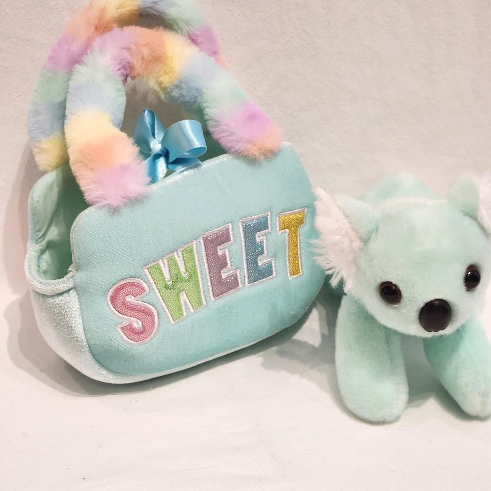 Aurora Koala Fancy Pals  Rainbow Sweet Plush with Bag Purse  Blue‎ Pink